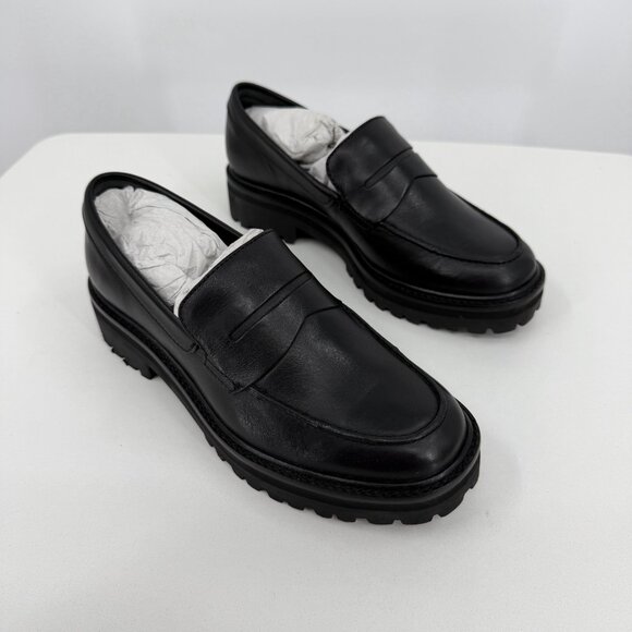 Everlane The Lug Loafer in Black Leather size 9 Women's Chunky Heel - Picture 5 of 14